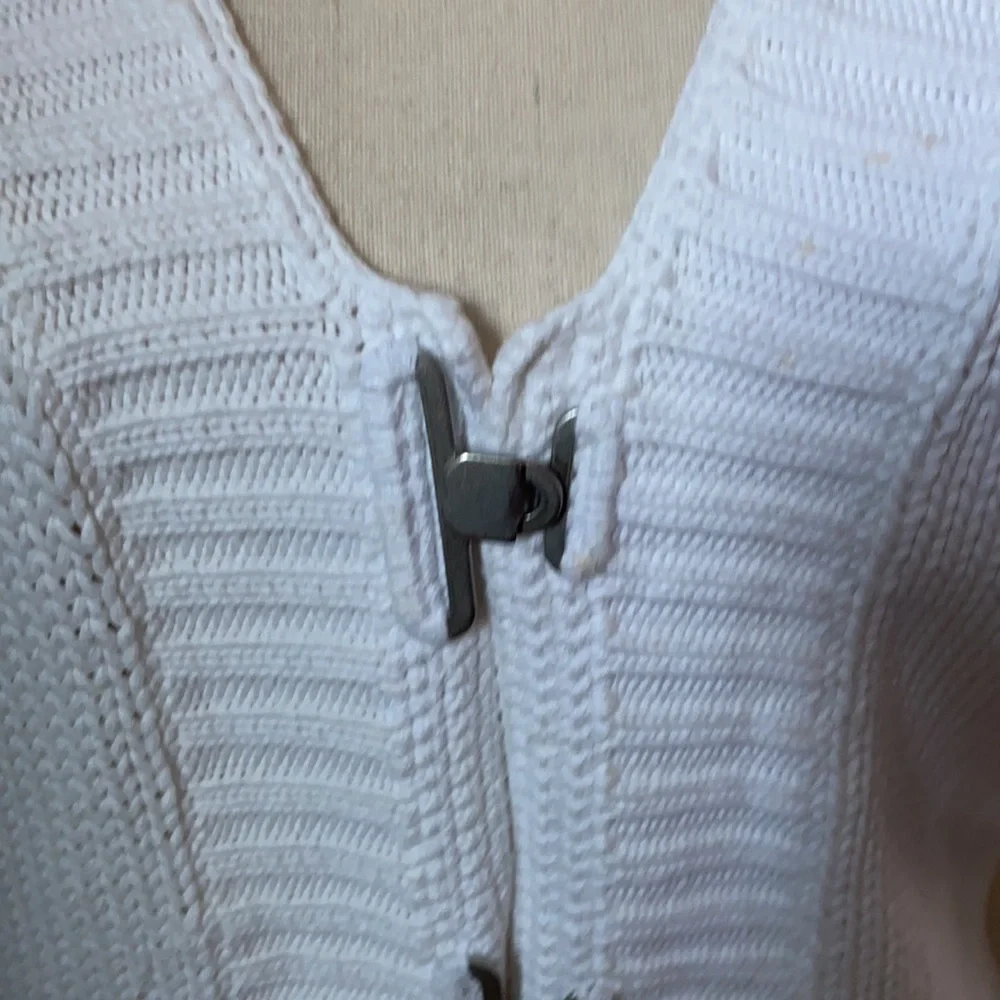 Vintage Chico’s white knit cardigan sweater Size 1 (size Medium/8) - Picture 3 of 12